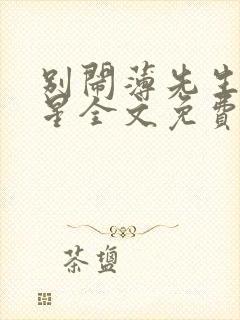 别闹薄先生沈繁星全文免费阅读