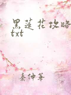 黑莲花攻略手册txt