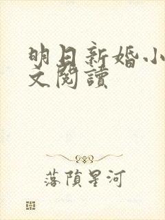 明日新婚小说全文阅读