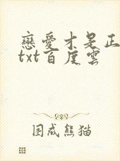 恋爱才是正经事txt百度云