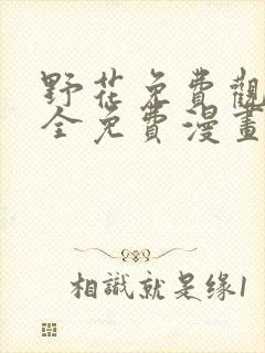 野花免费观看大全免费漫画