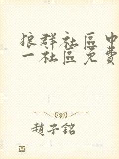 狼群社区中文第一社区免费