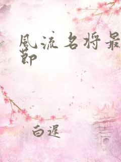 风流名将最新章节