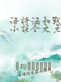 洛诗涵和战寒爵小说全文免费阅读正版笔趣阁