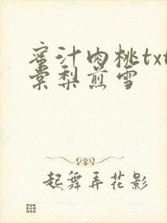 蜜汁肉桃txt棠梨煎雪