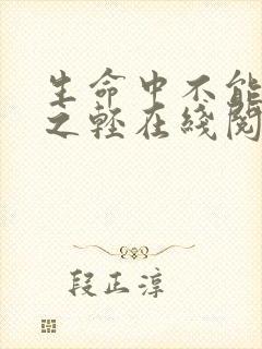 生命中不能承受之轻在线阅读