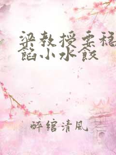 梁教授要稳住肉馅小水饺