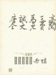 唐诚马玉亭小说全文免费阅读