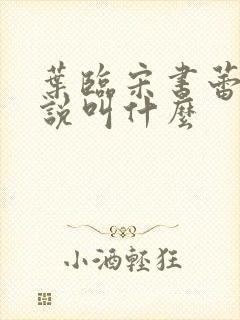 叶临宋书蕾的小说叫什么