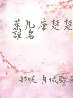 叶凡唐楚楚的小说名