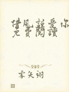 借风说爱你小说免费阅读