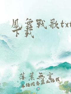 凤舞战歌txt下载