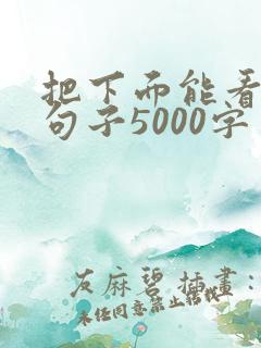 把下面能看湿的句子5000字