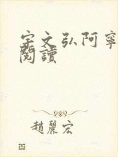 宇文弘阿宁全文阅读