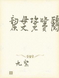 韵母攻略顾小暖原文免费阅读