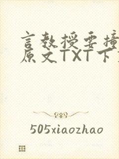 言教授要撞坏了原文TXT下载