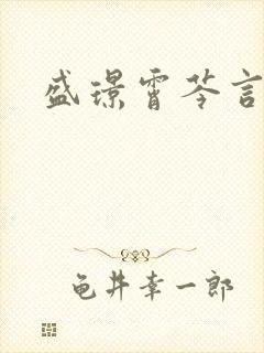 盛璟霄芩言小说