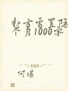 对方处置隐私一个月1000字