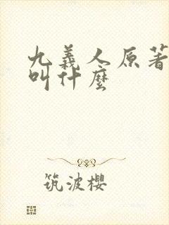 九义人原著小说叫什么