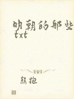 明朝的那些事儿 txt
