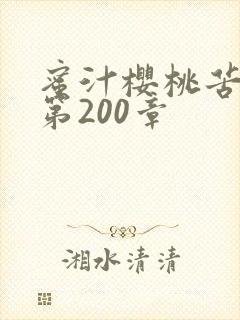 蜜汁樱桃苦咖啡第200章