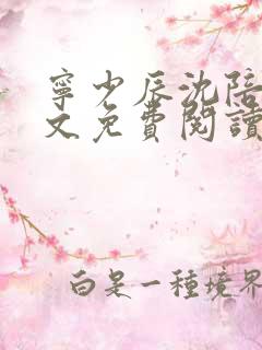 宁少辰沈陪一全文免费阅读无弹窗