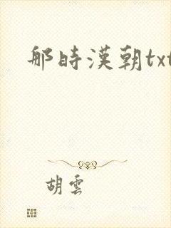 那时汉朝txt