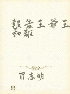 报告王爷王妃要和离