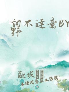 词不达意BY咩野