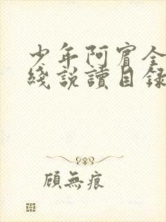 少年阿宾全文在线说读目录