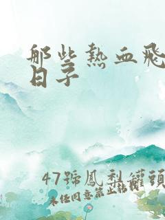 那些热血飞扬的日子