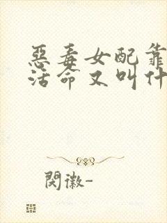 恶毒女配靠JY活命又叫什么