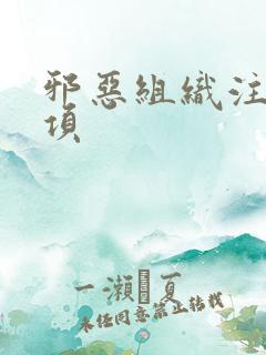 邪恶组织注意事项