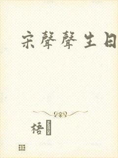 宋声声生日