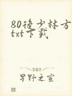 80后少林方丈txt下载