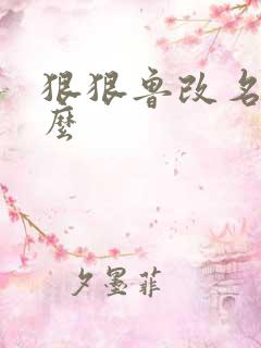 狠狠鲁改名是什么