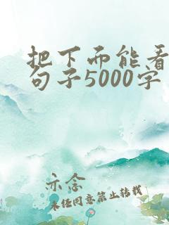 把下面能看湿的句子5000字