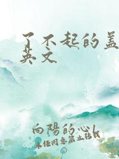 了不起的盖茨比英文