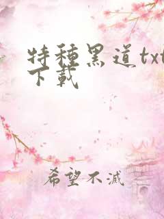 特种黑道txt下载