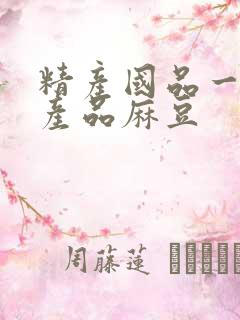 精产国品一二三产品麻豆