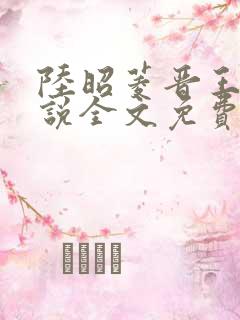 陆昭菱晋王的小说全文免费阅读