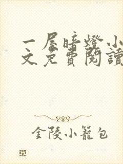 一屋暗灯小说全文免费阅读txt