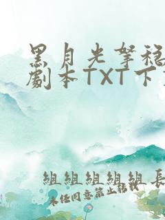 黑月光拿稳BE剧本TXT下载