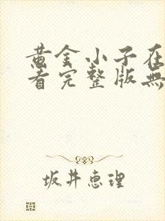 黄金小子在线观看完整版无删减高清