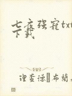 七夜强宠txt下载