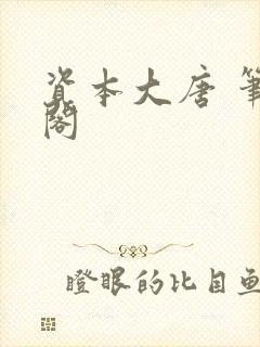 资本大唐 笔趣阁