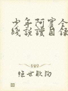 少年阿宾全文在线说读目录