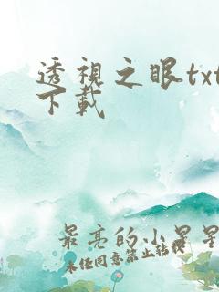 透视之眼txt下载