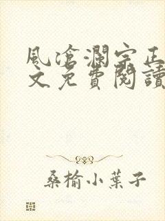 风沧澜宗正临全文免费阅读