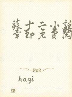 苏十二小说最新章节免费阅读